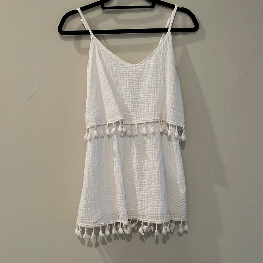 Impeccable Pig Boutique White Fringe Dress
